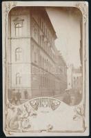 1894 Budapest, Szív utca 10., Molnár Sándor felvétele, hátoldalon feliratozott fotó, 13,5×8,5 cm