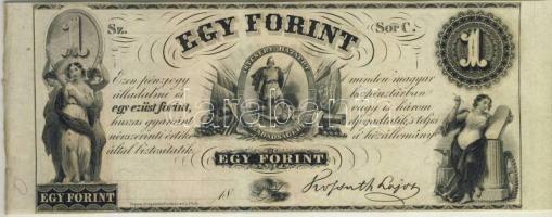 Emigrációs "Kossuth-bankó" 18.. 1Ft "Sor C." T:I