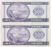 1990. 500Ft (2x) sorszámkövetők "E 263 064754 - E263 064755" T:I-
Adamo F43