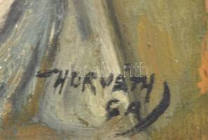 Horváth G. Andor (1876-1966): Női félakt. Olaj, falemez, jelezve jobbra lent. 29×25 cm