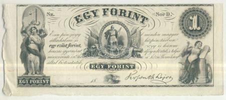 Emigrációs "Kossuth-bankó" 18.. 1Ft "Sor D." T:I