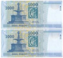 2005. 1000Ft (2x) sorszámkövetők "DB 7206951 - DB 7206952" T:I 
Adamo F55F1