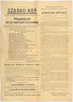 1956 A Szabad Nép forradalom alatt megjelent október 27-i száma, az új kormánnyal, hiányos