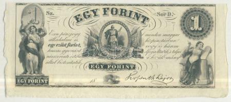 Emigrációs "Kossuth-bankó" 18.. 1Ft "Sor D." T:I