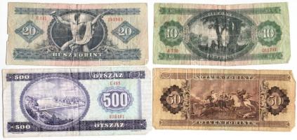 8db-os forint bankjegy tétel, közte 1990. 500Ft T:III,III-