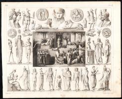 9 db XIX, sz. történelmi témájú metszet. Klf. technikák, papír. Mind jelzett a metszeten. Részben ki...