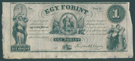 Emigrációs "Kossuth-bankó" 18.. 1Ft "Sor D." T:I festékfoltos