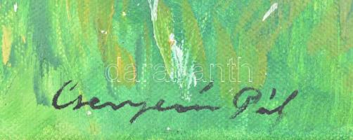 Csergezán Pál jelzésset: Hegyvidék. Olaj, vászon. 40×40 cm