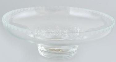 Ajka kristály üvegtál, matricával jelzett, kis kopásnyomokkal, d: 29 cm