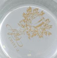 Ajka kristály üvegtál, matricával jelzett, kis kopásnyomokkal, d: 29 cm