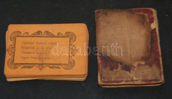 cca 1900 társasjáték kártyák eredeti dobozkában, megviselt és hiányos állapotban