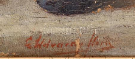 Udvardy Flóra (1880-?): Csendélet. Olaj, karton, jelzett, sérült, fakeretben. 44x67 cm