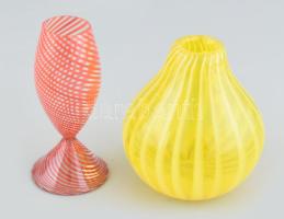 4db ritka Morano váza, hibátlan, m: 5-9,5 cm