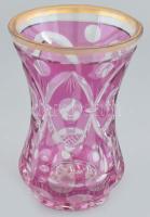 Pink bieder pohár, kopott, m: 14 cm