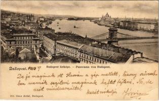 1903 Budapest I. Látkép, Lánchíd. Ganz Antal 210. (EB)