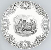 Napóleon, fajansz tányér, jelzés nélkül, hibátlan, d: 23 cm