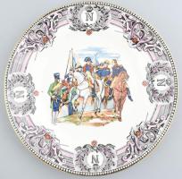 Napóleon, fajansz tányér, jelzett: Boch Belgium, hibátlan, d: 24 cm