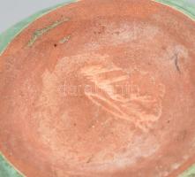 Anton Lang váza. Mázas kerámia, jelzett, felső peremén apró lepattanással, m: 9 cm