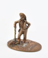 Rokokó figura, bronz, jelzés nélkül, kopott, m: 10 cm