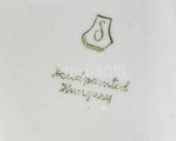 Drasche (Kőbányai) porcelán bagoly, kézzel festett, jelzett, kis kopásnyomokkal, m: 7 cm