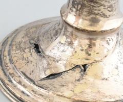 Ezüst (Ag) talpas kristály váza, erősen sérült, m: 25 cm