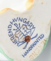 Herendi kacsa, kézzel festett porcelán, jelzett, hibátlan, m:9cm