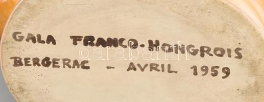 Cyrano kiöntő, fedő nélkül, jelzett, kopott, m: 16,5 cm