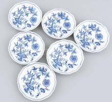 6 személyes hagymavirág mintás mokkás készlet, jelzett, hibátlan