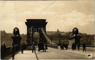 Budapest, Lánchíd, emeletes autóbusz (EK)