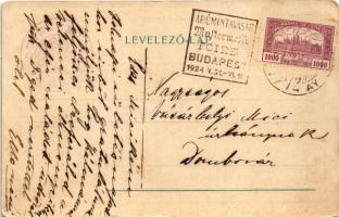 1924 Budapest III. Aquincum, Múzeum, Főkapu, Múzeum belseje. Chromo-autotypia Weinwurm Antal műintéz...