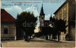 1922 Vác, Kegyes-rendi főgimnázium a templommal. Gulyás Antalné kiadása (fa)