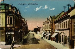 1915 Esztergom, Lőrincz utca, Pollák Lipót és Fia, Deutsch Mór üzlete, Párisi áruház (kis szakadás / small tear)
