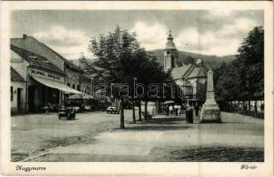 Nagymaros, Fő tér, Waldvogel cukrászda, automobil (EK)