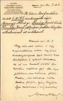 1914 Kolozsvár, Cluj; 100 éves Magyarzsákodi Kovachich Horváth Ignácz 1848-as huszár alezredes, a Mátyás huszárok parancsnoka, a kolozsvári orsz. történelmi 1848-as ereklyemúzeumnak tiszteletbeli elnöke B. Eötvös József emlékére tartott EMKE díszközgyűlés végén Apponyi Albert gr., Kemény Árpád báró és Hirschler József pléb. pápai prelátus látogatása alkalmával írt emléksorok. Az Országos Történelmi Ereklye Múzeum kiadása / memorial text for the visit of Albert Apponyi