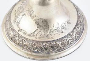 Zsolnay Tiffany-technikájú díszítménnyel készült kínáló, jelzés nélkül, ezüst (Ag) vésett és préselt...