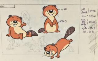 1984 A Szaffi c. rajzfilm (r: Dargay Attila) Eredeti rajzgyűjtemény a gyártás folyamatából. Figurák,...