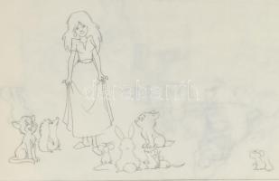 1984 A Szaffi c. rajzfilm (r: Dargay Attila) Eredeti rajzgyűjtemény a gyártás folyamatából. Figurák,...