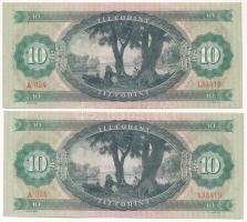 1969. 10Ft (2x) sorszámkövetők "A 024 138418 - A 024 138419" T:I,I- 
Adamo F7