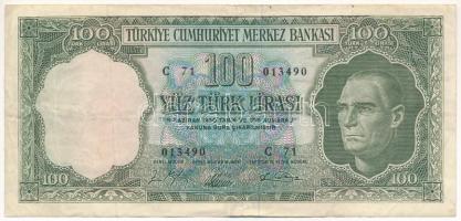 Törökország DN (1964-1966) 100L C71 013490 T:III kis folt Turkey ND (1964-1966) 100 Lira C71 013490 C:F small spot Krause P#177