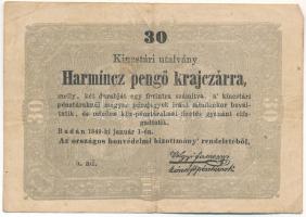 1849. 30kr Kossuth bankó T:III Adamo G103
