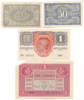 1916-1920. 20f-2K (4xklf) T:II - III- anyaghiány Adamo K1, K2, K3, K6