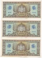 1945. 100.000P (3x) sorszámkövetők "M 539 049078 - M 539 049080" T:I-,II folt
Adamo P24