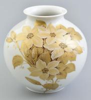 Kaiser aranyozott váza, Matricás, jelzett, hibátlan 13 cm