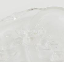 Kristály kínáló tál, virág mintákkal, hibátlan 36x18 cm