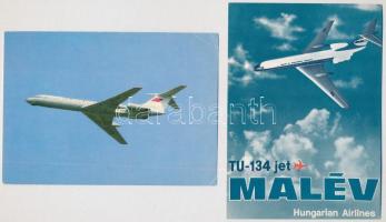 36 db MODERN magyar MALÉV repülős motívum képeslap, egyformák is