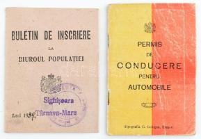 1938 Román vezetői engedély és igazolvány / Romanian drivers licence and id