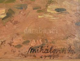 Mihalovits Miklós (1888-1960): Vízparti napos táj. Olaj, karton, jelezve jobbra lent, dekoratív fake...