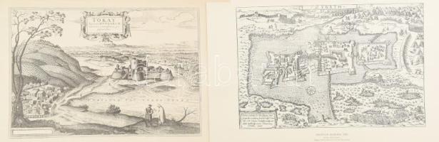 cca 1980 össz. 8 db régi metszet után készült vár és város látkép (Szigetvár ostroma, Buda látképe, ...