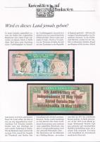 Szomáliföld 1994. 5Sh + 5Sh "A függetlenség 5. évfordulója  1996 május 5." felülbélyegzéssel, német nyelvű leírással T:I  Somaliland 1994. 5 Shilling + 5 Shilling with "5th Anniversary of Independence 18 may 1996" owerprint, with german description C:UNC Krause P#1a