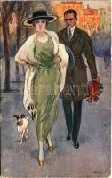 1927 Olasz művészlap, pár / Italian art postcard, couple. Proprieta artistica riservata 184-1. (EK)